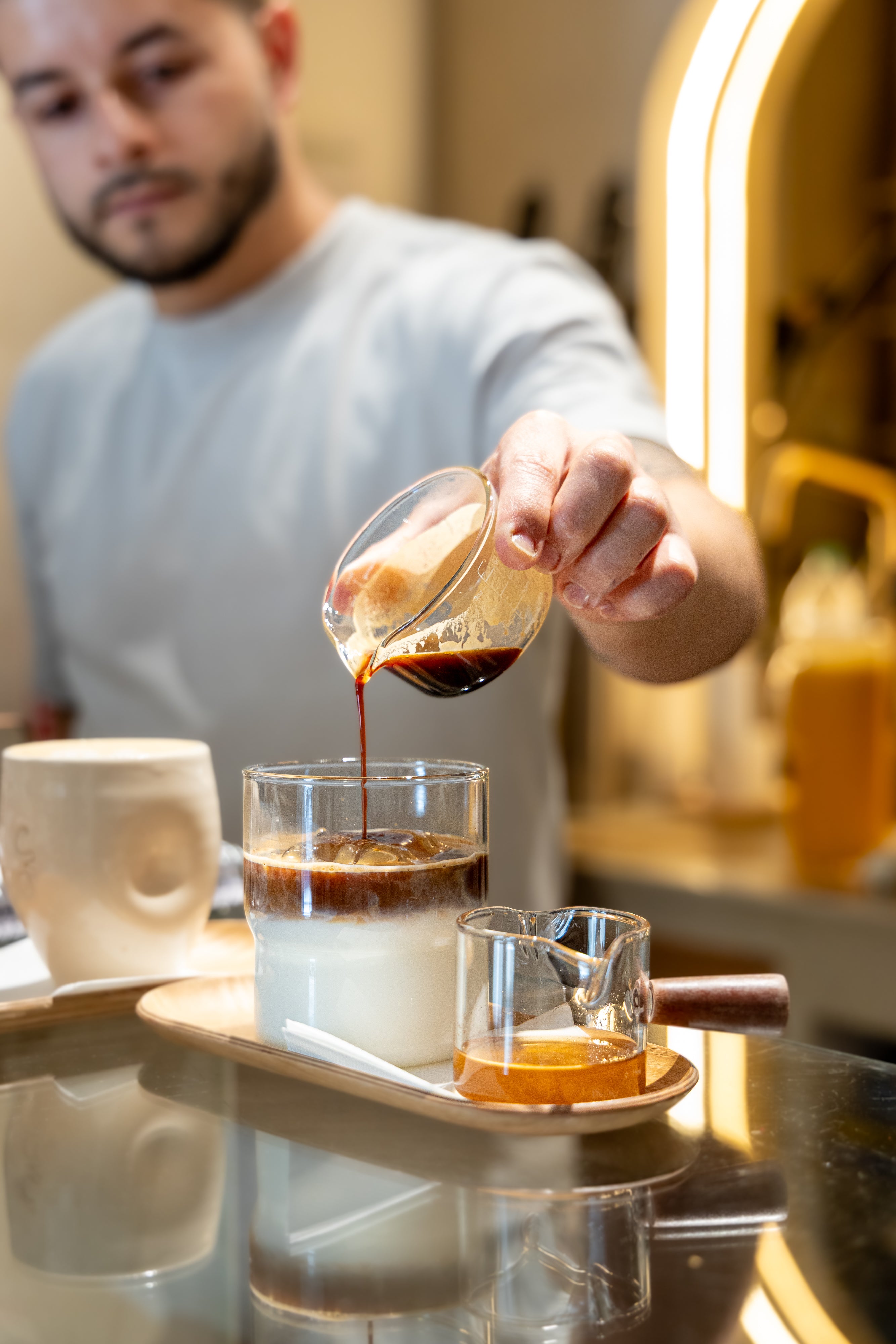 Specialty coffee served at Concept30 wellness café in Málaga